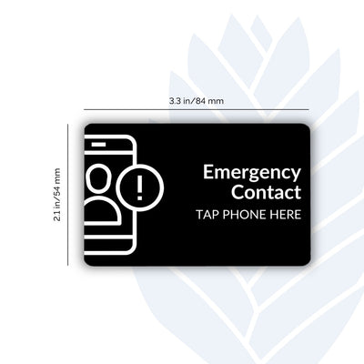 Emergency Contact Tags with adhesive backing
