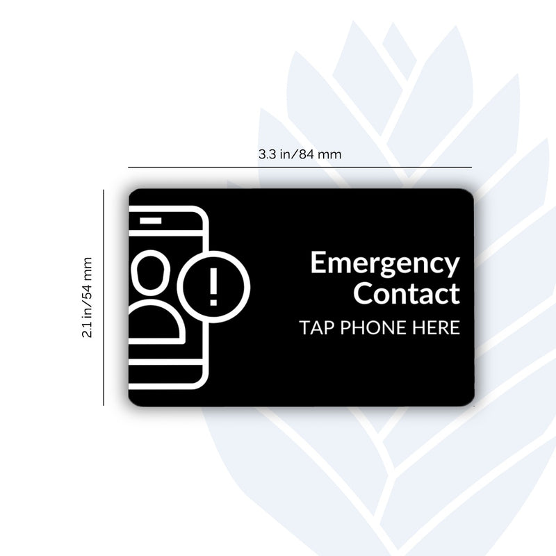 Emergency Contact Tags with adhesive backing