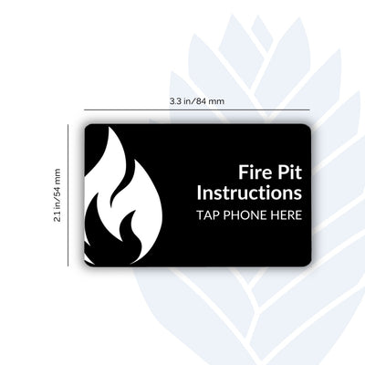 Fire Pit Instruction Tags with adhesive backing