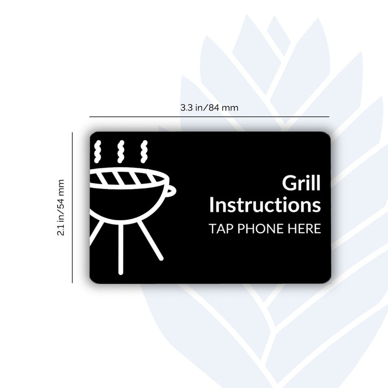 Grill Instructions Tags with adhesive backing