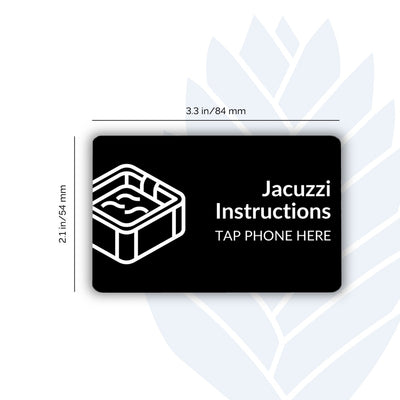 Jacuzzi Instruction Tags with adhesive backing