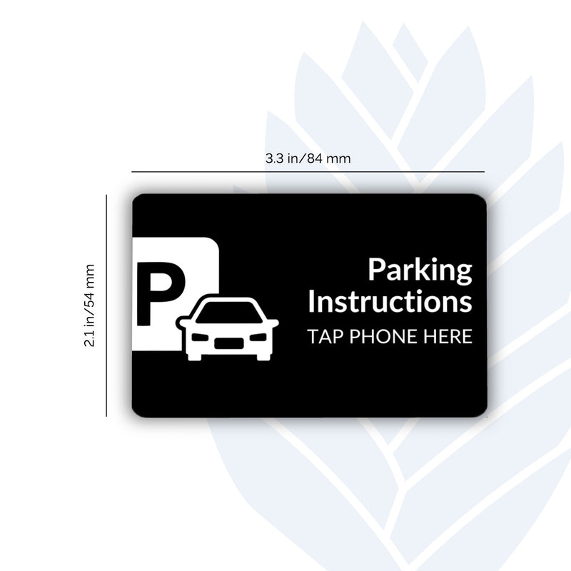 Parking Instructions Tags with adhesive backing