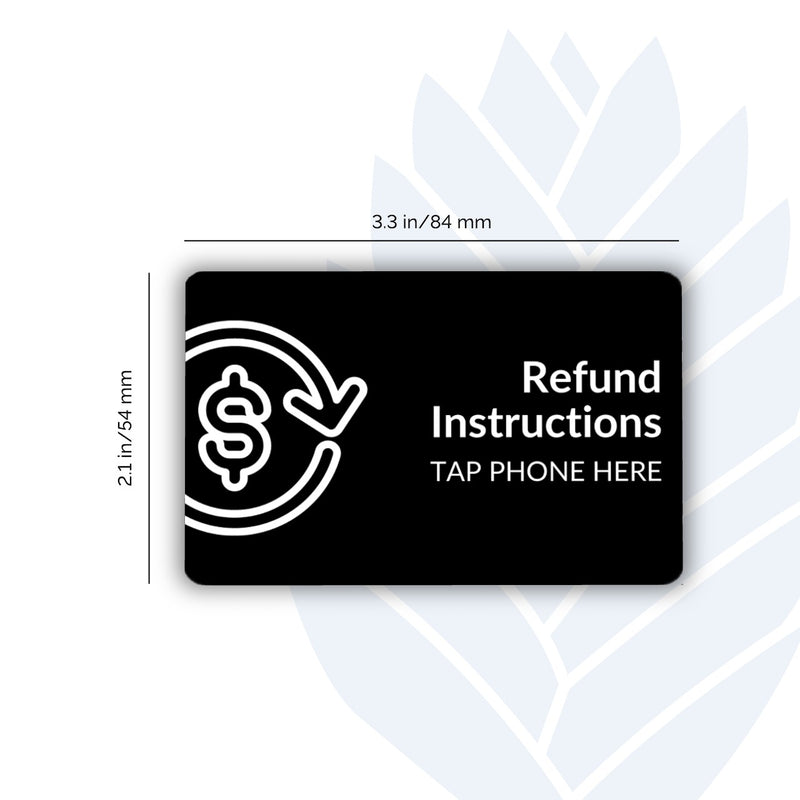 Refund Instructions Tags with adhesive backing