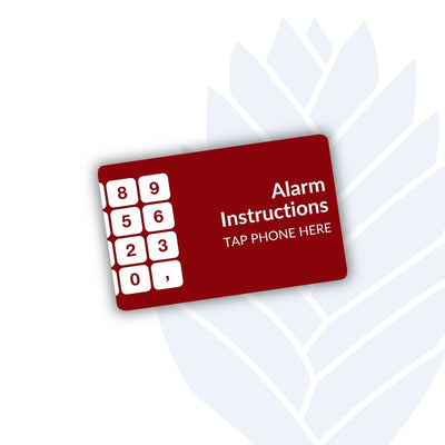 Alarm Instruction Tags with adhesive backing