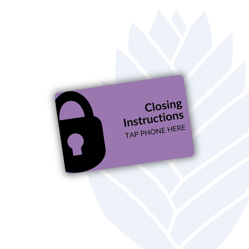 Closing Instruction Tags with adhesive backing