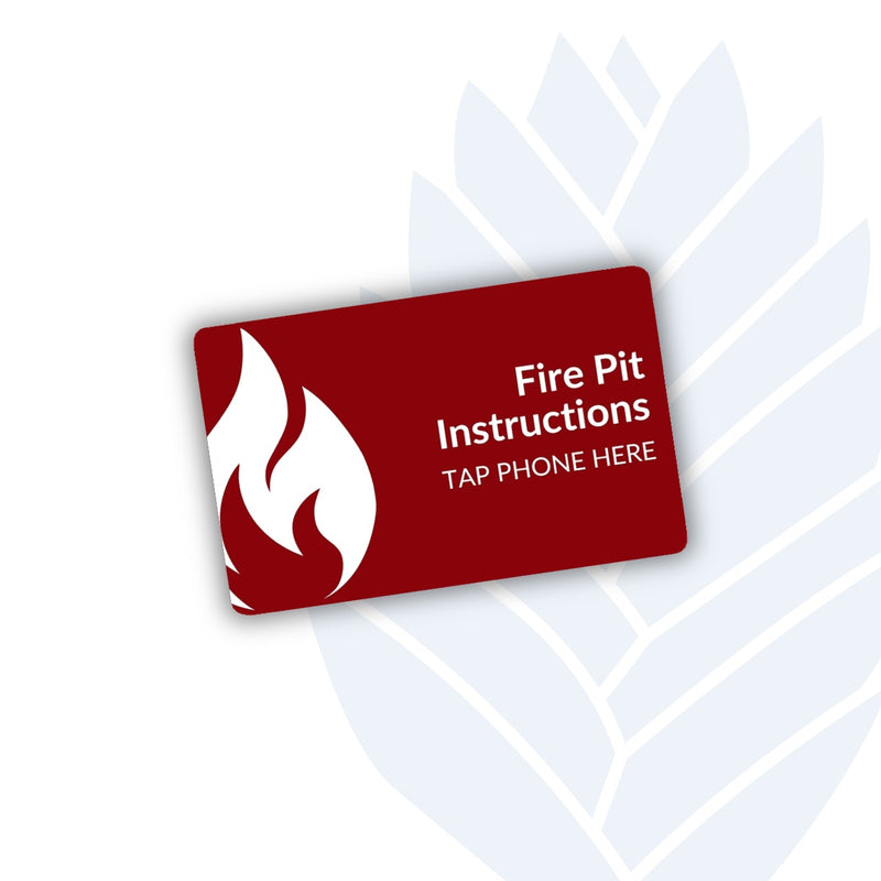 Fire Pit Instruction Tags with adhesive backing