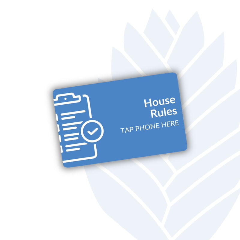 House Rules Tags with adhesive backing