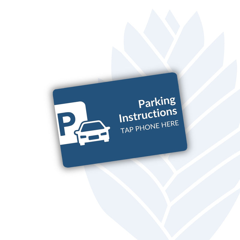 Parking Instructions Tags with adhesive backing