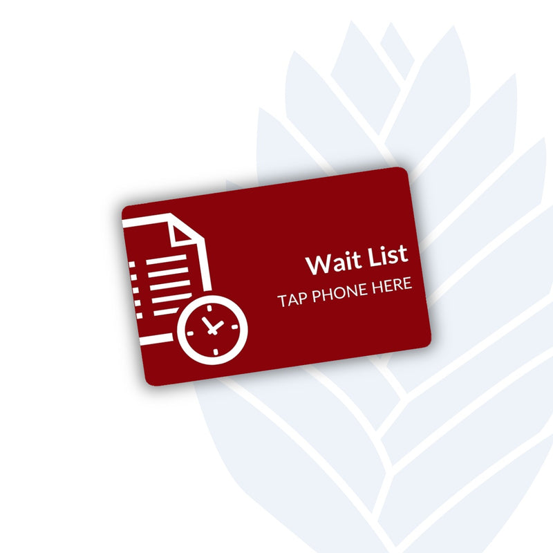 Wait List Tags with adhesive backing